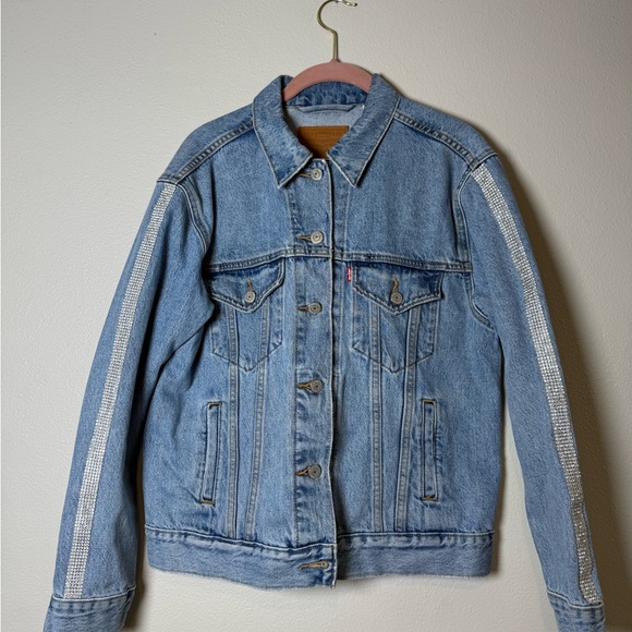 Levis Strauss Jackets & Blazers - Vintage Blue Denim Jacket with Silver Sparkle Detailing